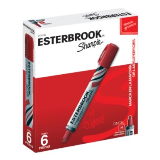 Imagen de Marcador Permanente Esterbrook Color Rojo C/6 Pzas