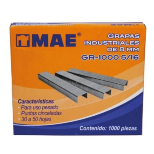 Imagen de GRAPA DE USO PESADO MAE 5/16 CAJA/100PZAS ( DE 30 A 50 HOJAS