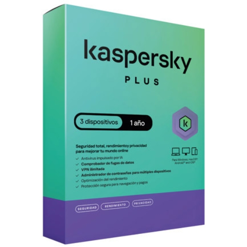 Imagen de Licencia Antivirus Kaspersky Plus 1 Año 3 Dispositivos