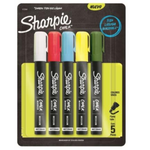 Imagen de Marcador Sharpie Chalk para Vidrio C/5 Pzas