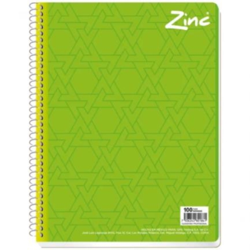 Imagen de Cuaderno Scribe Zinc Profesional Espiral Sencillo C.5 100H
