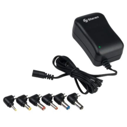 Imagen de Eliminador Regulado Steren 3 a 12Vcc 1.2A con Puntas Intercambiables Color Negro