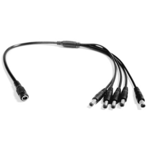 Imagen de Divisor de Energía Saxxon para 5 Cámaras/1 Conector Hembra + 5 Conectores Macho/2.1mm