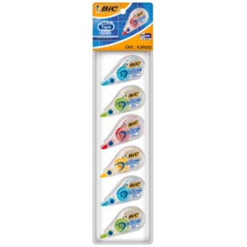 Imagen de Cinta Correctora BIC Mini Tape Fashion 5.0mm C/6 Pzas