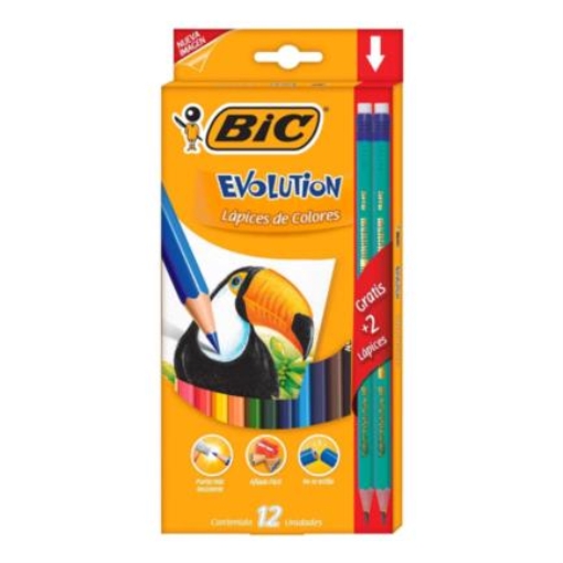 Imagen de Colores BIC Evolution Mina 3mm Estuche C/12 Pzas