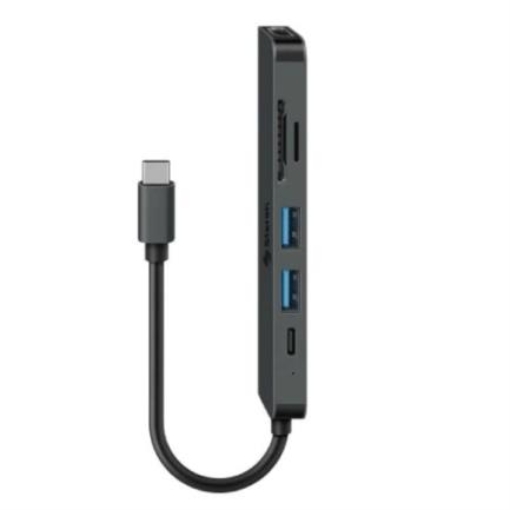 Imagen de Estación de Conexión Steren USB C 6 en 1 Color Negro