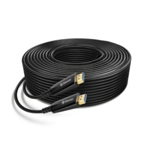 Imagen de Cable HDMI Steren 4K de Fibra Óptica 30m Color Negro