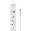 Imagen de Barra Steren Multicontacto Wi-Fi de 4 Salidas Horizontales y Triple Cargador USB Color Blanco