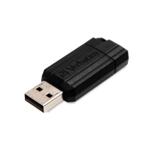 Imagen de Memoria USB VERBATIM Flash 2.0 PinStripe 64GB - Negro