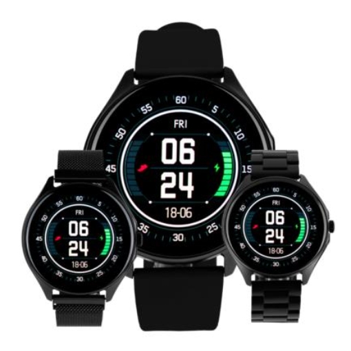 Imagen de Smart Watch Vorago SW-505 Redondo IP67 Bluetooth Pantalla AMOLED 1.43"  Táctil Negro 2 Extensibles