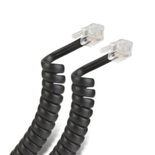 Imagen de CABLE ESPIRAL TELEFONICO P/AURICULAR 2.1M NEGRO