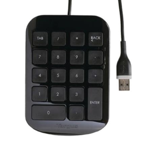 Imagen de Teclado Numérico Targus Alámbrico USB con Inclinación Ergonómica Color Negro