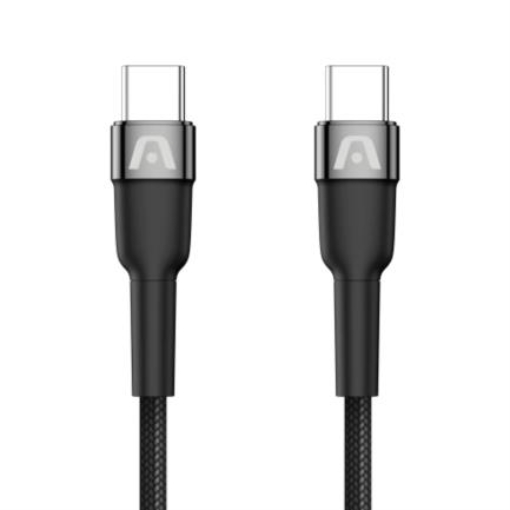 Imagen de Cable Argomtech USB Tipo C 65W Nylon Trenzado Dura Speed 1.8m Color Negro
