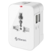 Imagen de Adaptador STEREN universal de contactos para viaje con cargador USB doble
