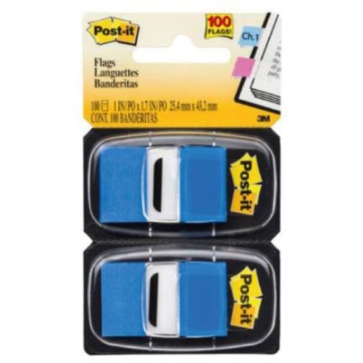 Imagen de Banderitas 3M 680-BE2 Azul Estuche Doble con 50 c/u Caja C/6 Estuches