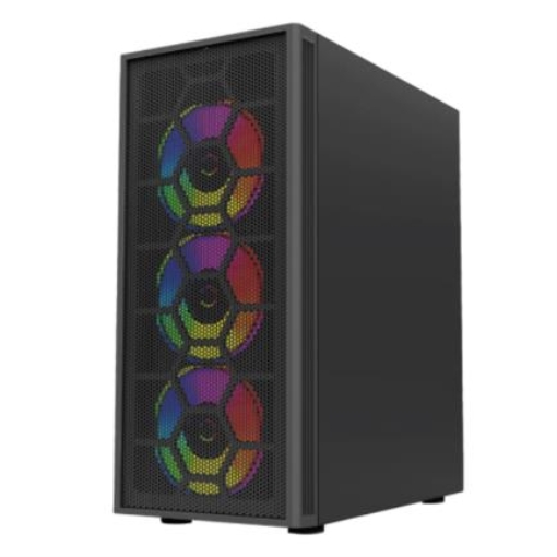 Imagen de Gabinete Gamer Balam Rush Media Torre Dragonfly II Mesh GM740 ATX Panel Izq Cristal Frente Malla USB 3.0/4Fan RGB Negro