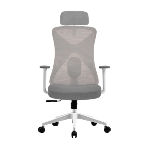 Imagen de Silla de Oficina Acteck Floe Pro EC737 Ergonomica + Ajuste lumbar + Reposa brazos fijo + Sistema de bloqueo Soporta Hasta 120 Kg Blanco