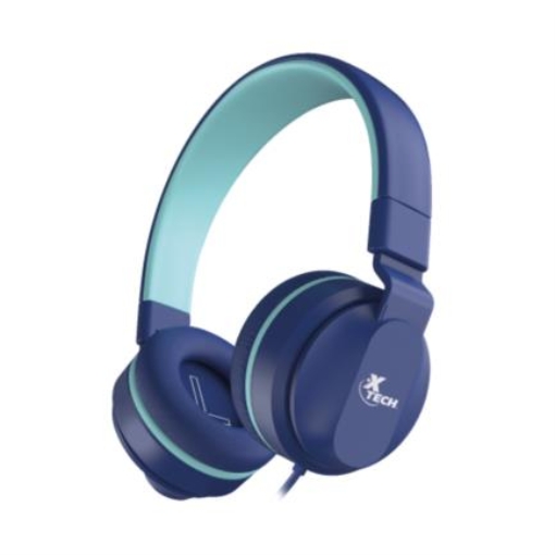 Imagen de Audífonos Alámbricos XTech Avid XTH-356 para Niños Cable con Conexión de 3.5mm y Control de Volumen Color Azul