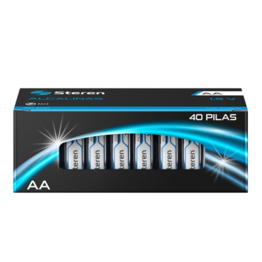 Imagen de 40 PILAS STEREN ALCALINAS TIPO AA 1.5V