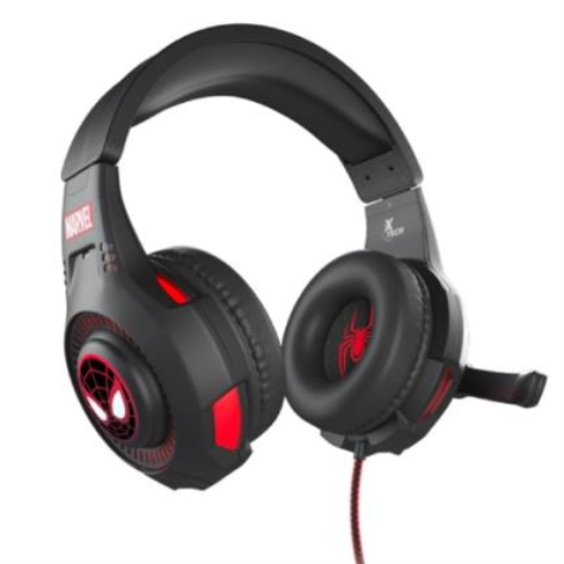 Imagen de Audífonos Gamer XTech Diadema Edición Spider-Man Cableados con Micrófono Giratorio y Perilla de Control Negro/Rojo