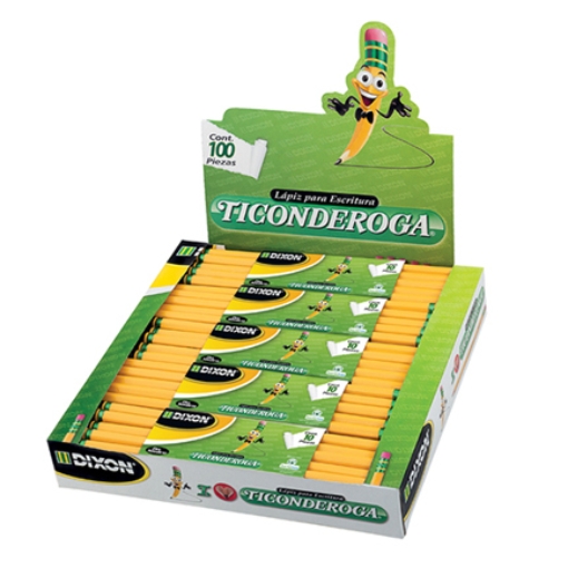 Imagen de Lapiz DIXON ticonderoga 2 hexagonal madera caja c/10 estuches c/10 lapices c/u