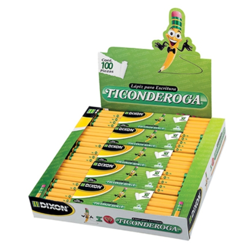 Imagen de Lapiz DIXON ticonderoga 2.5 hexagonal madera caja c/10 estuches c/10 lapices c/u