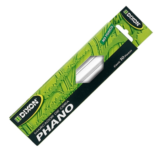 Imagen de Marcador de Cera Dixon Phano Blanco Caja c/10 piezas
