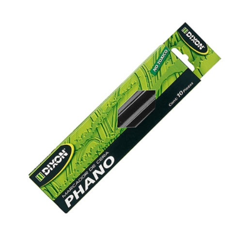 Imagen de Marcador de Cera Dixon Phano Negro Caja c/10 piezas