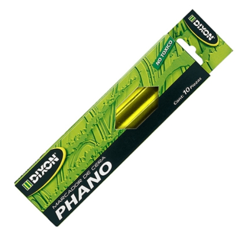 Imagen de Marcador de Cera Dixon Phano Amarillo Caja c/10 piezas