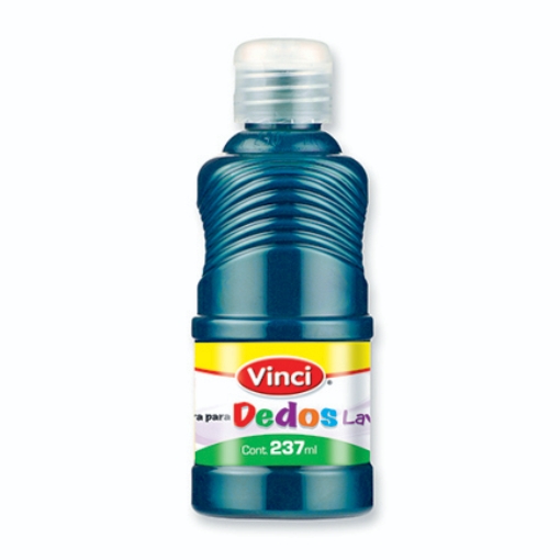 Imagen de Pintura para dedos lavable vinci 237 ml azul turquesa