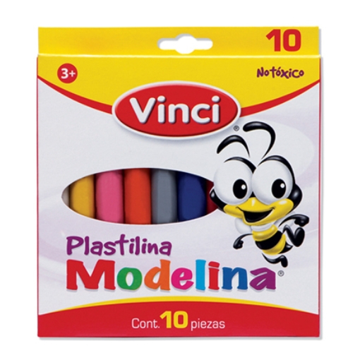Imagen de Plastilina Modelina Vinci Caja con 10 Barritas de Colores Surtidos