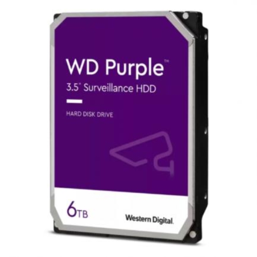 Imagen de Disco Duro Interno Western Digital Purple Surveillance 6TB 3.5" SATA lll 6 Gbit/s Cache 256MB para Videovigilancia