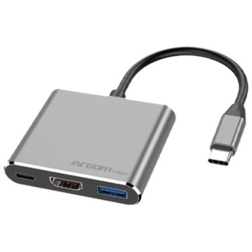 Imagen de Hub Argomtech One Axess 3 en 1 Puerto de Salida Tipo C a HDMI PD/USB 3.0