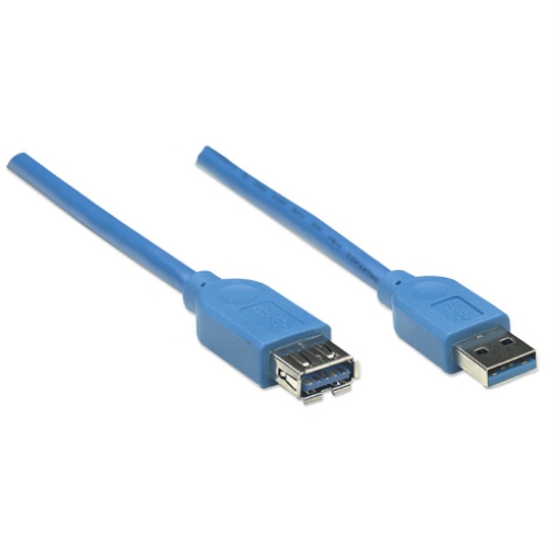 Imagen de Cable Manhattan USB V3.2 Ext Tipo A  3.0M Azul 5 G