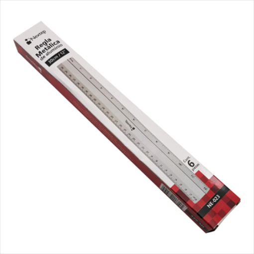 Imagen de Regla Nextep Metalica de Aluminio 30 cm c/6 Pzas