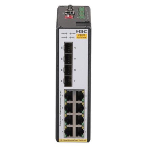 Imagen de Switch H3C IE4300 12P PWR L2 Conmutador Etherent Industrial con 8 Puertos Base T PoE y 4 Puertos 1000 BASE X SFP