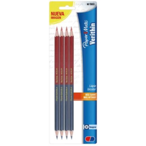 Imagen de LAPIZ BICOLOR BEROL VERITHIN TARJETA C/4 PZAS