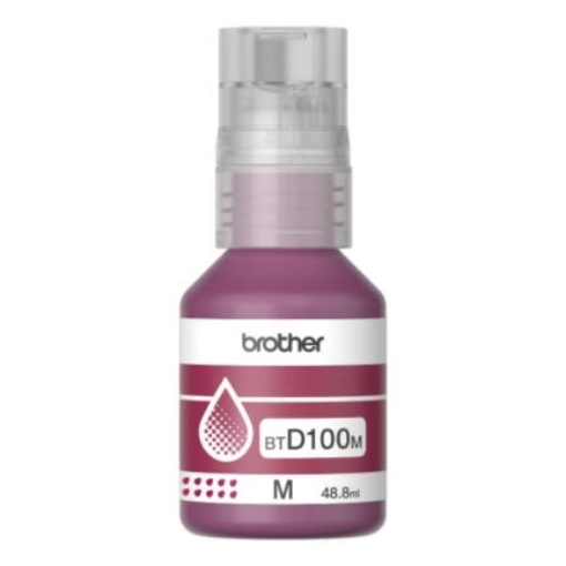 Imagen de Botella de tinta BROTHER de color magenta de ultra alto rendimiento BTD100M de la serie InkBenefit Tank Imprime hasta 5000 paginas