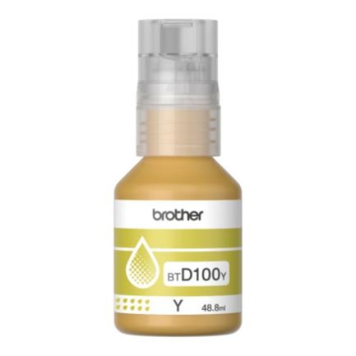 Imagen de Botella de tinta BROTHER de color amarillo de ultra alto rendimiento BTD100Y de la serie InkBenefit Tank  Imprime hasta 5000 paginas