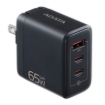 Imagen de CARGADOR ADATA USB DE PARED 65W GAN 2PUERTO USB TIPO C 1 PUERTO USB A ENCHUFE PLEGABLE NEGRO