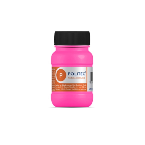 Imagen de Pintura Acrilica Politec Rosa fluorescente 100ml No 806 Caja c/6 piezas