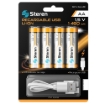 Imagen de 4 BATERIAS RECARGABLES STEREN USB LI-ION AA 1460