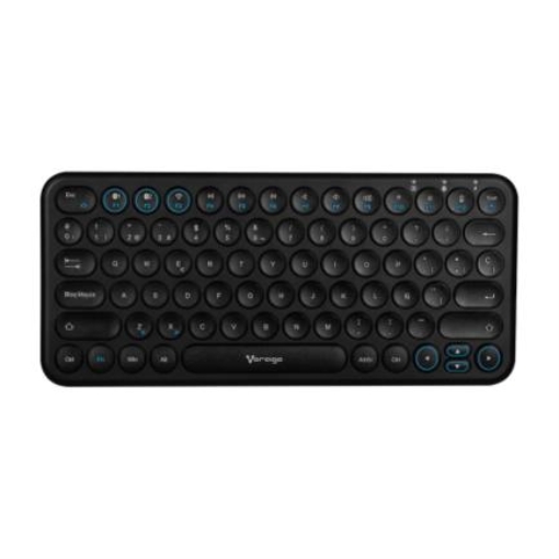Imagen de TECLADO VORAGO KBW-400 SLIM REGARGABLE TIPO C 2 BLUETOOTH + WIRELESS NEGRO