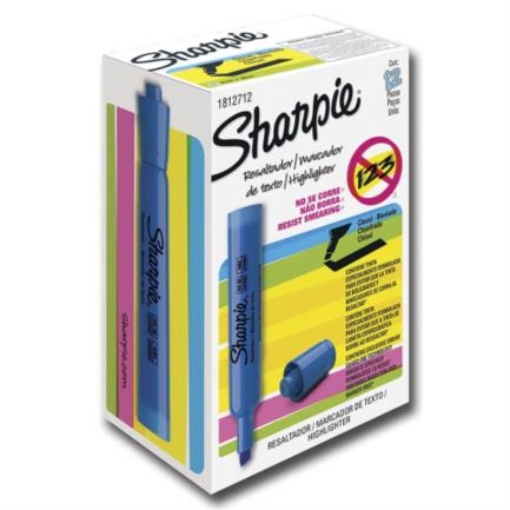 Imagen de Resaltador Sharpie Color Azul C/12 Pzas