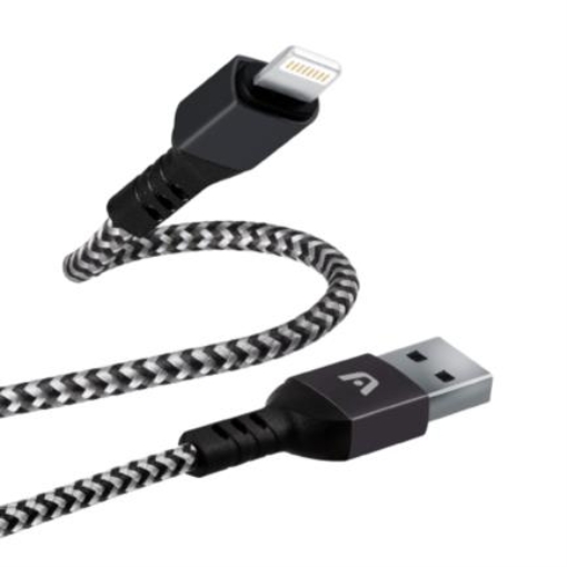 Imagen de Cable Argomtech Lightning a USB Nylon Trenzado 1.8m Color Negro