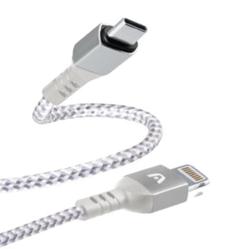 Imagen de Cable Argomtech Dura Form Tipo-C a Lightning Carga Rápida 1.8m Color Blanco