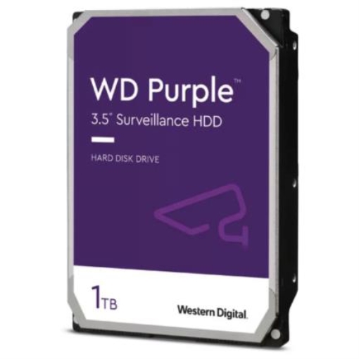 Imagen de Disco Duro Interno Western Digital Purple Surveillance 1TB 3.5" SATA lll 6 Gbit/s Cache 64MB para Videovigilancia