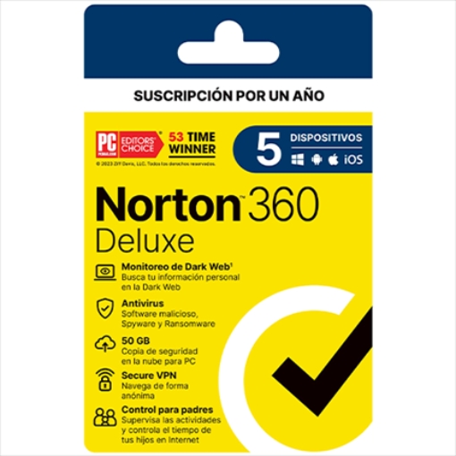 Imagen de Licencia Antivirus Norton 360 Deluxe 1 Año 5 Dispositivos 21443401