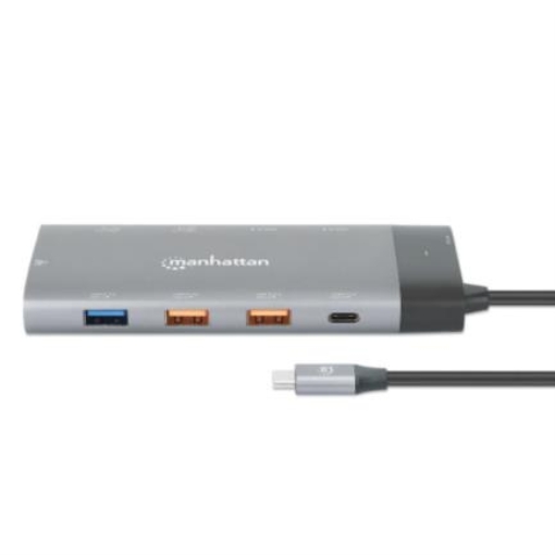 Imagen de Docking Manhattan USB-C 10 Puertos 2xHDMI 5xUSB-A US