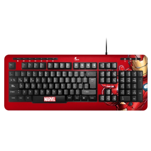 Imagen de Teclado XTech Full Size Iron Man XTK-M401IM - Teclas multimedia - EspaÃ±ol - Conexion USB